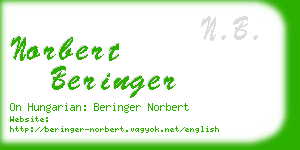 norbert beringer business card